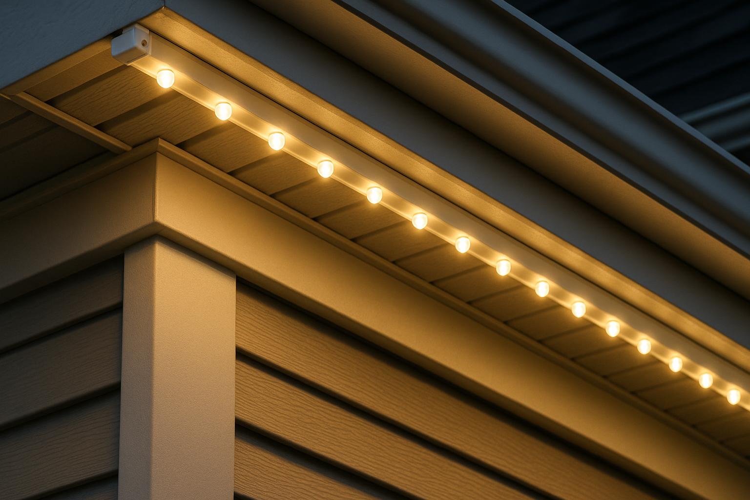 Close-up of professional LED trim light installation